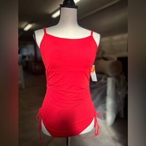 Red one piece swimsuit